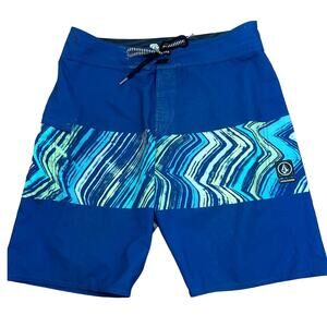 Volcom Mod-Tech Board Shorts - Size 30 - Royal Blue Print